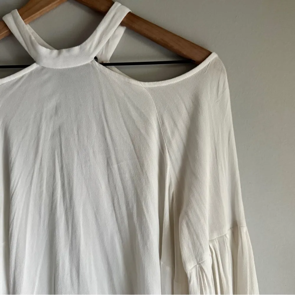 Free People Drift Away Ivory Cold Shoulder Tunic Dress Oversized Size Small - Image 7