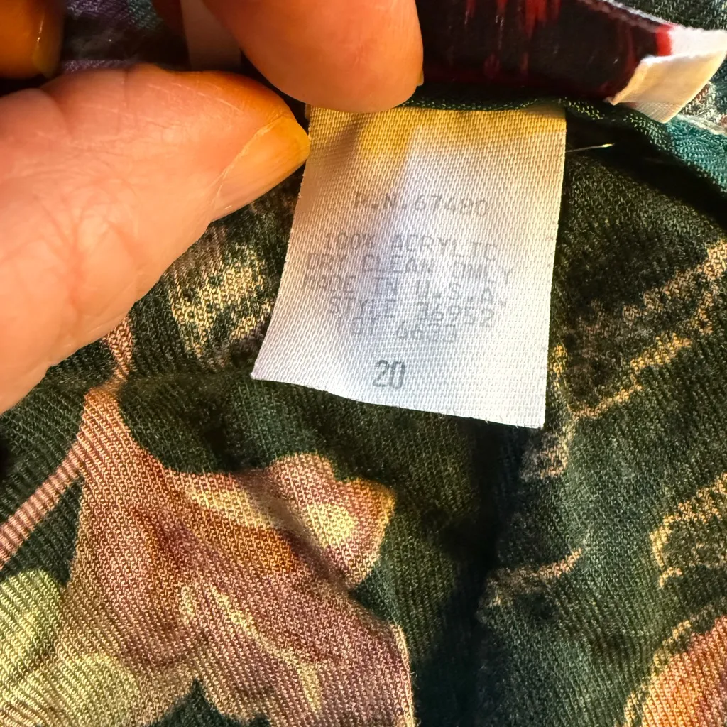 Vintage 90s USA ORVIS  Women's Floral Pleated Skirt Autumn Shades Size 10/12 - Image 6