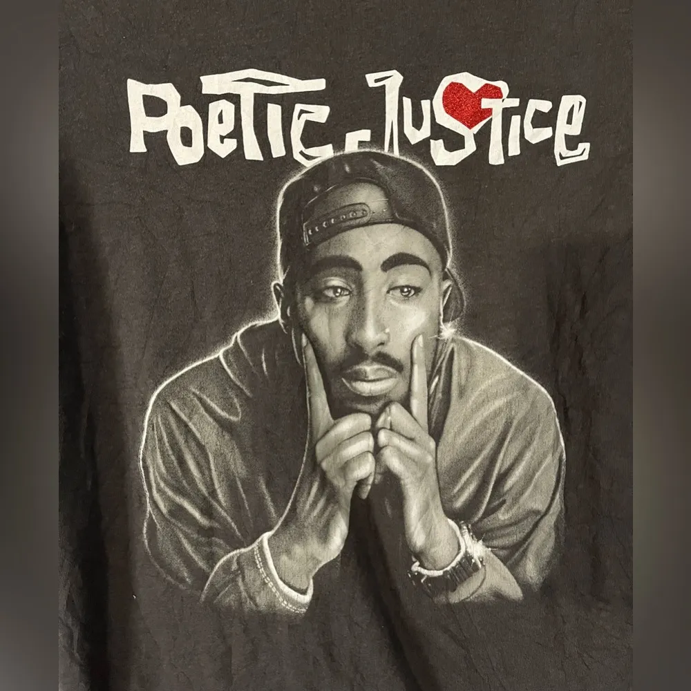 Poetic Justice Shirt Black Tupac‎ Graphic Tee Short Sleeve size XS - Image 2