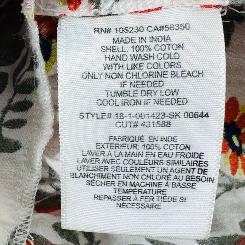 Joie Clarke Baja Batik Porcelain Print Tiered Midi Cotton Skirt Size XS - Image 11