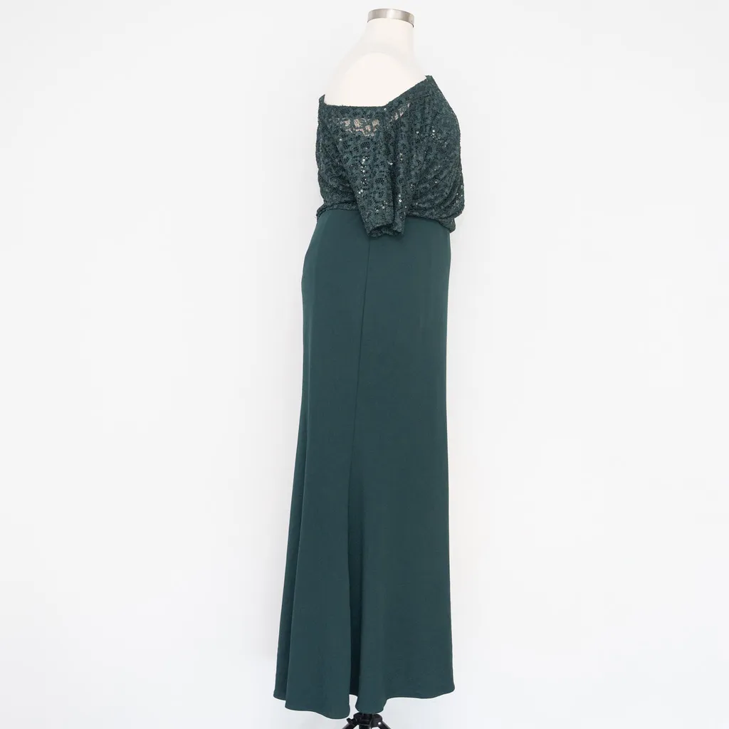 Betsy & Adam -  Lace-Top Asymmetric Long Dress - Image 5