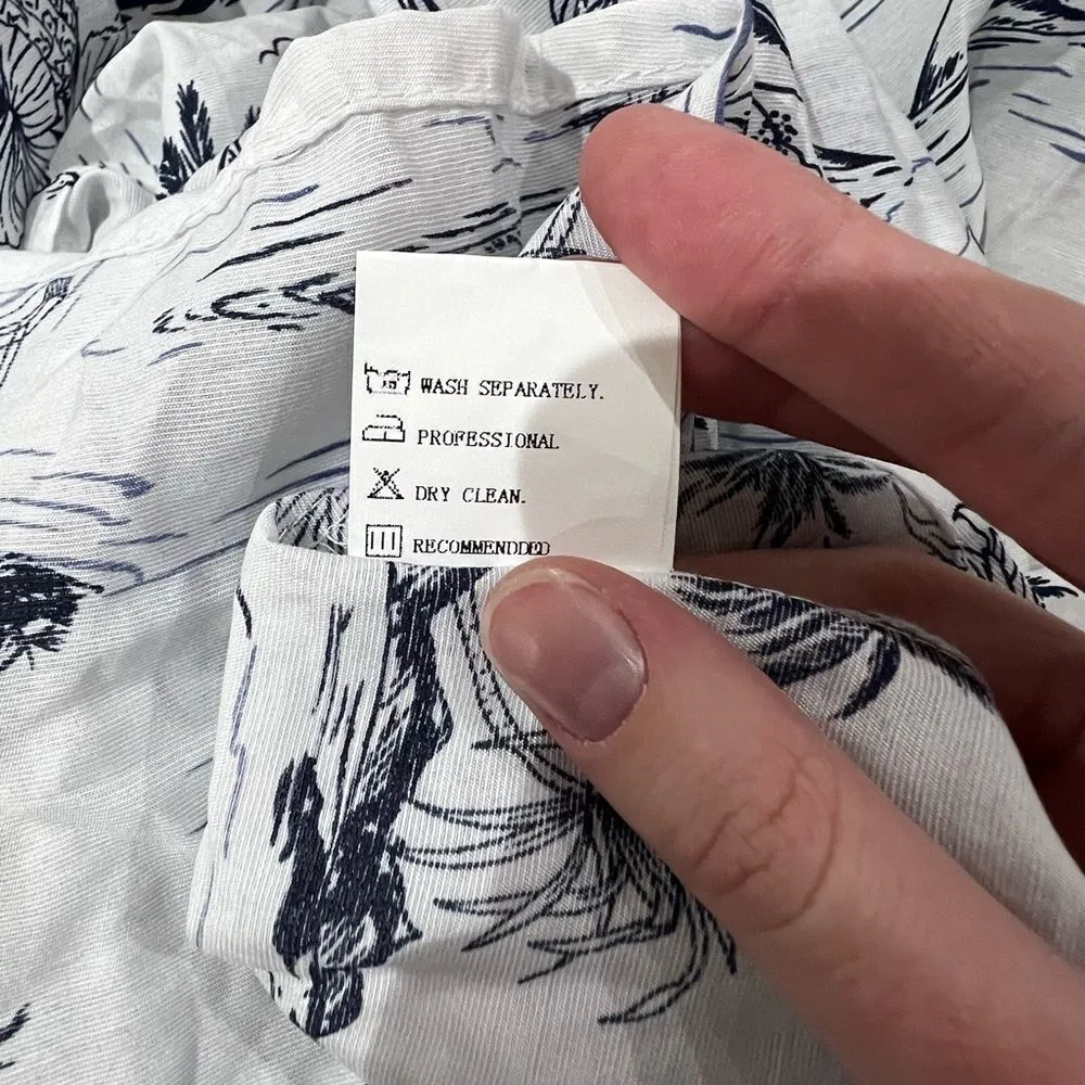 Misslook women’s cotton blend palm tree button off Blue Size M - Image 7