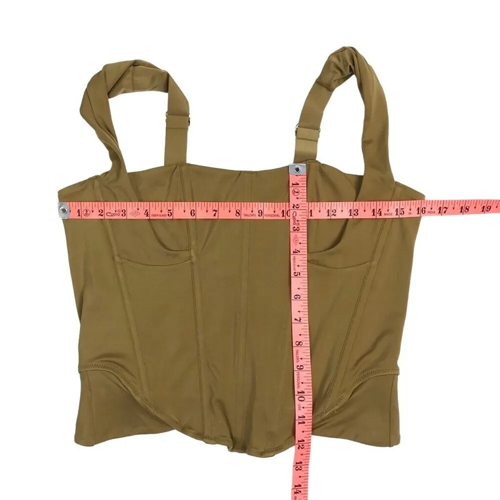 HAH X FREE PEOPLE Boned Crop Top Sz XL Bustier Fairy Preppy Coquette Holiday NWT Tan - Image 12