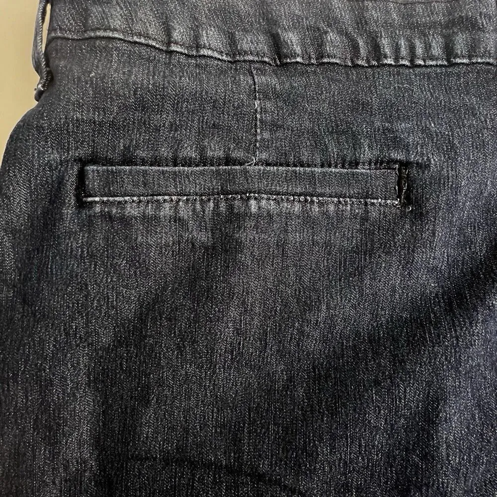 Lee Riders Womens Skirt Denim Midrise Stretch black Button Zipper short 18W M. - Image 7