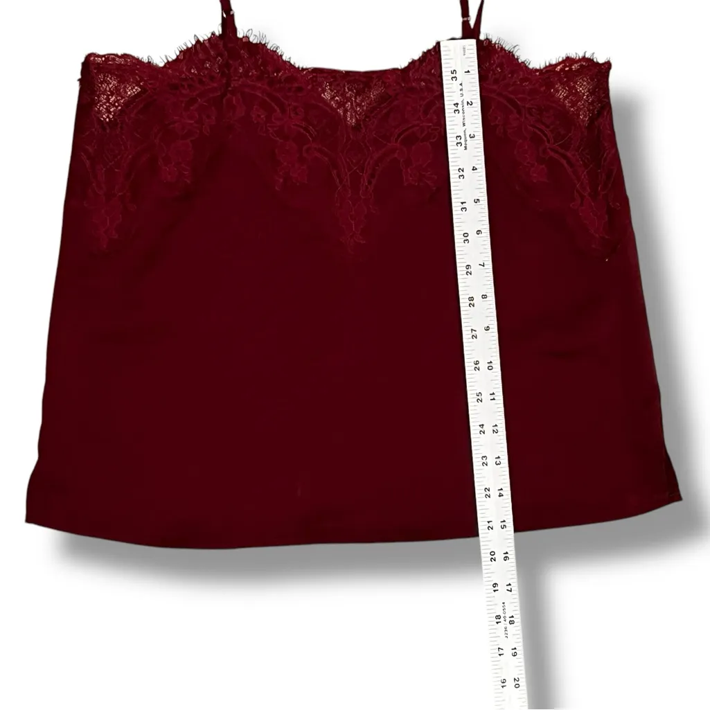 Lulus Camisole Cami Top Wine Colored, Spaghetti Strap, Loose Fit, Size Small - Image 5