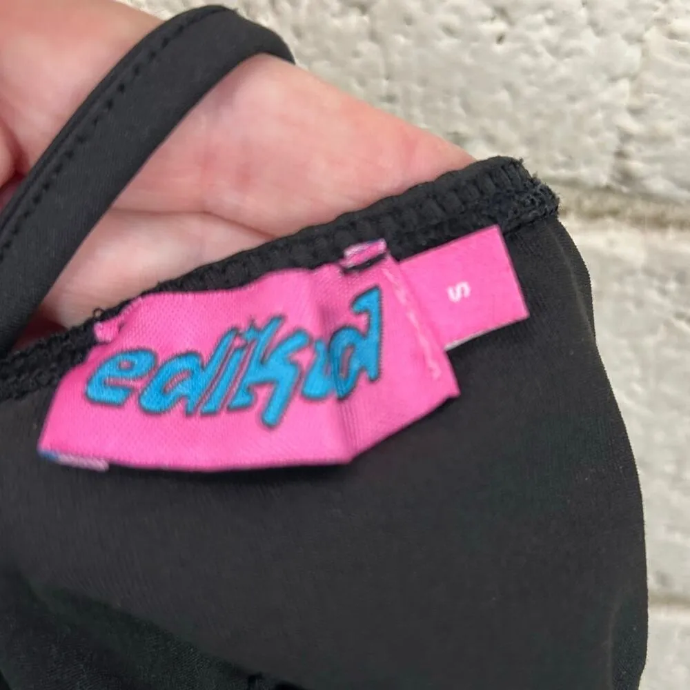 Edikted Black Cut Out Bodysuit size S - Image 3