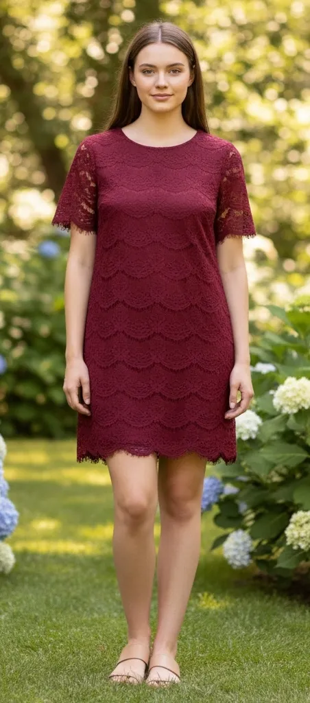 Lulu's burgundy lace dress size XL - Image 2