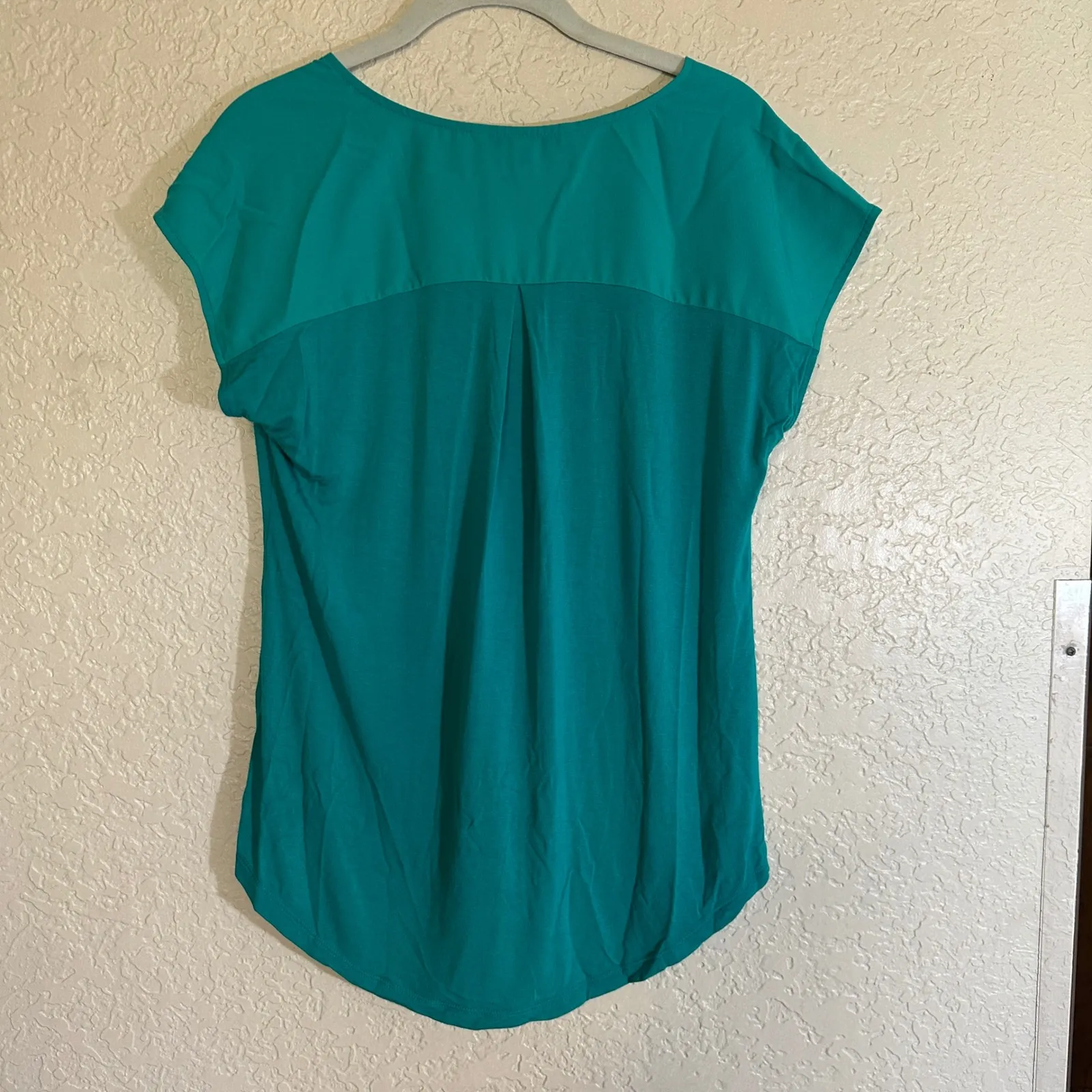 Adrienne Vittadini Women Teal V Neck Cap Sleeve High Low Top Shirt Size S - Image 6