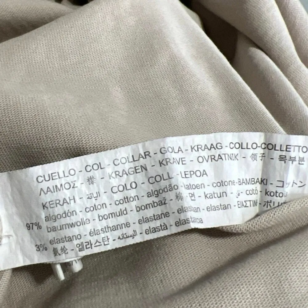 Zara Women's Beige Crew Neck Short Sleeve Crop Oversized Tee T-shirt Top Size M - Image 4