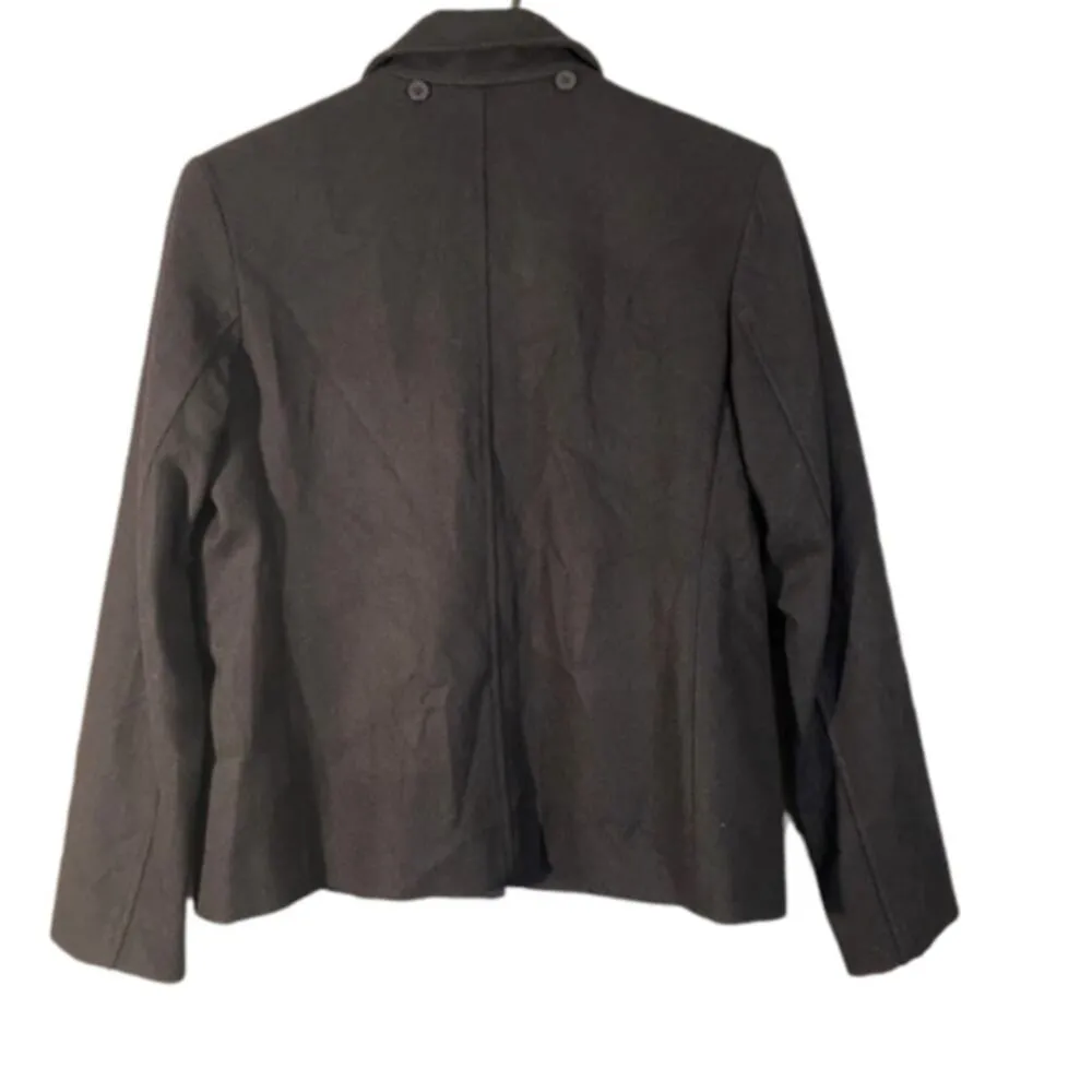 Ann Taylor Navy Blue Wool Blend Button Front Blazer Jacket Women Sz S - Image 2