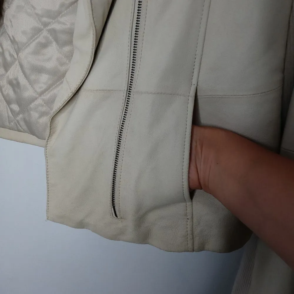 Vince goat leather cream jacket - Image 3