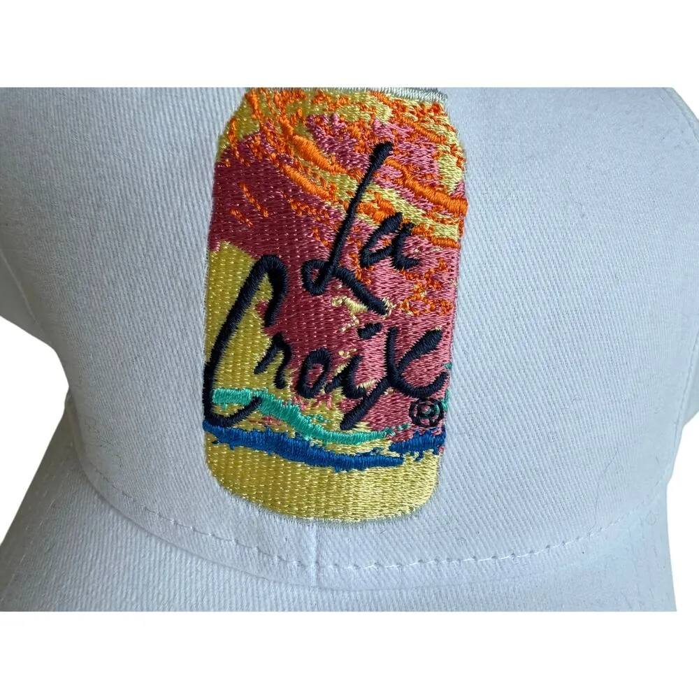 LaCroix Baseball Cap in White with Embroidered Grapefruit Flavor Can - Image 2