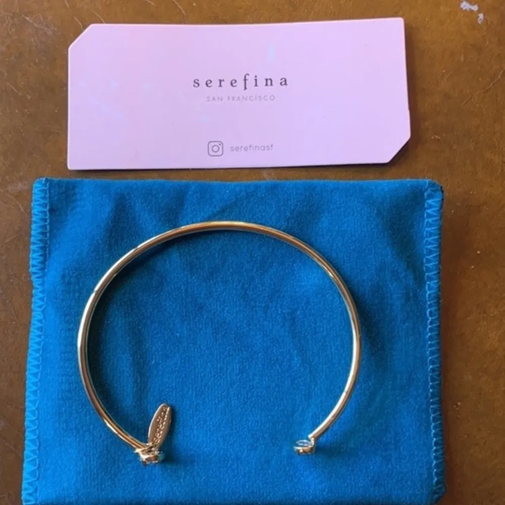 Serefina gold crystal bangle/cuff bracelet - Image 2