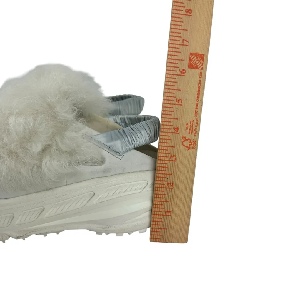 UGG Fluffy Runner Trainer Slip-On Shoes White US 9.5 Toscana Sheepskin Leather - Image 13