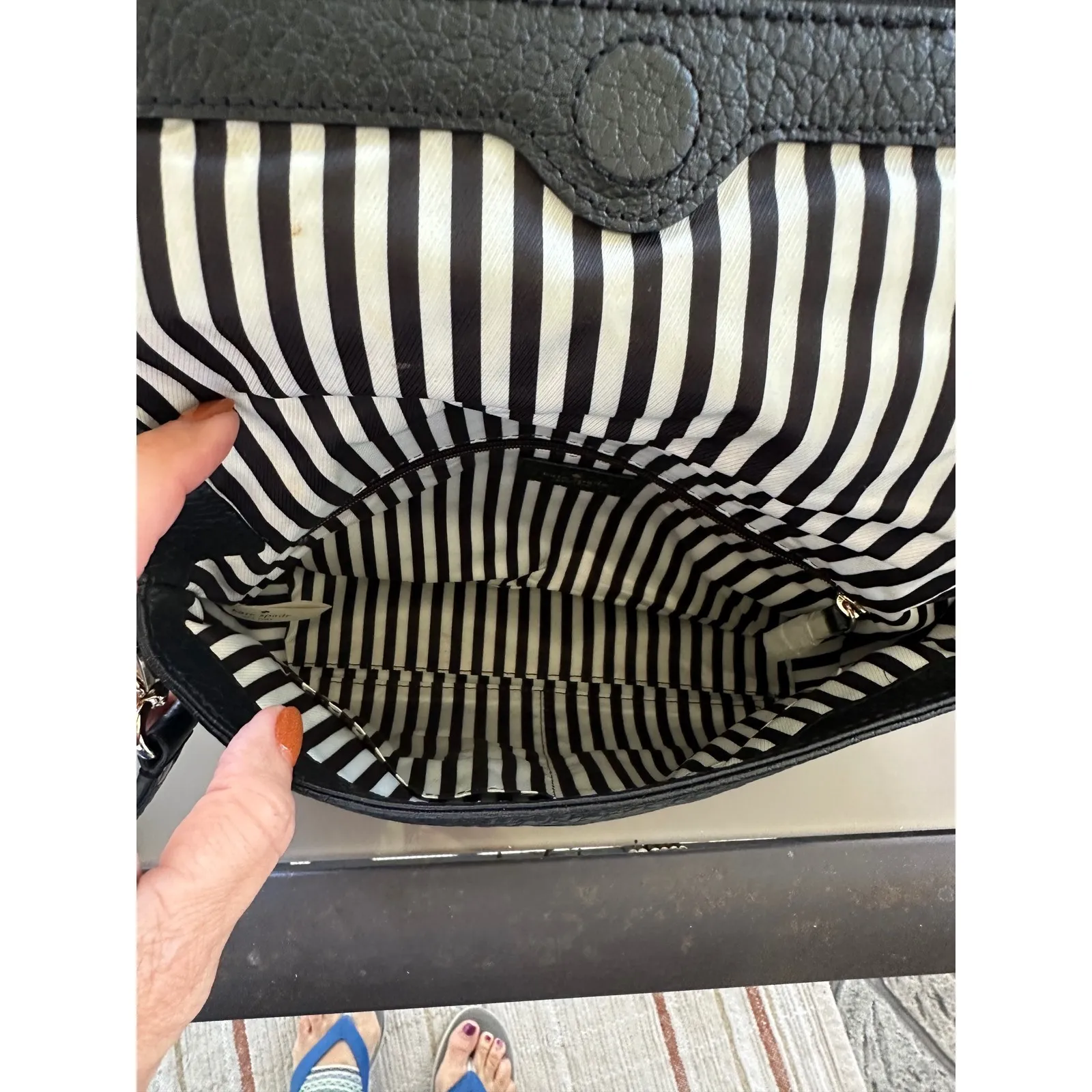 Kate Spade Southport Avenue Mini Maria Black Leather Crossbody Handbag Purse - Image 6