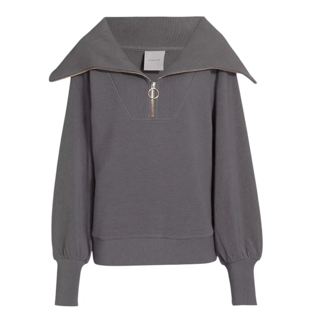 Varley Vine Ottoman Half Zip Pullover Top Deep Charcoal Gray Size 3X - Image 2