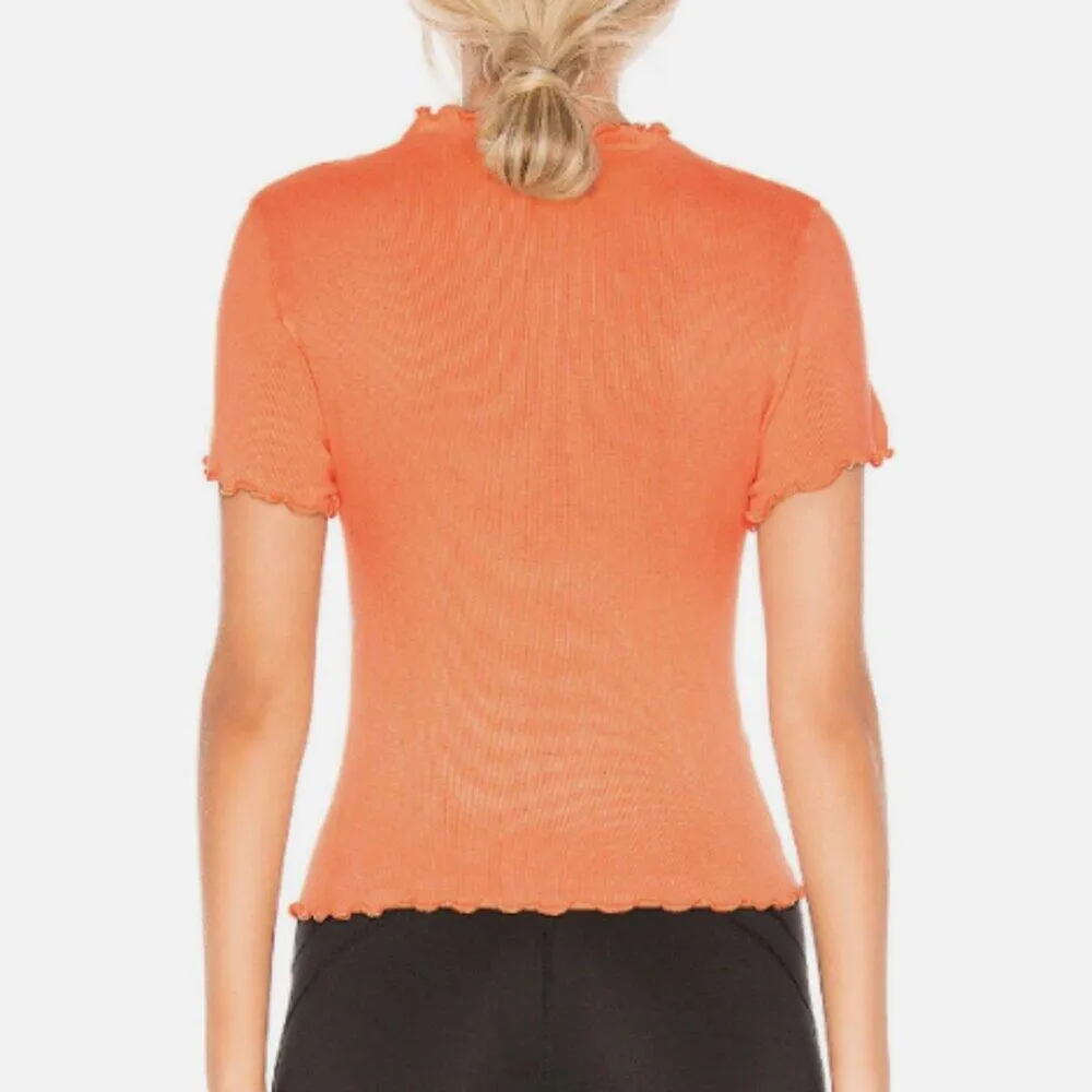 FP Movement Size XS Peach Madeline Funnel Baby Tee T-Shirt Soft Free People Top - Image 3