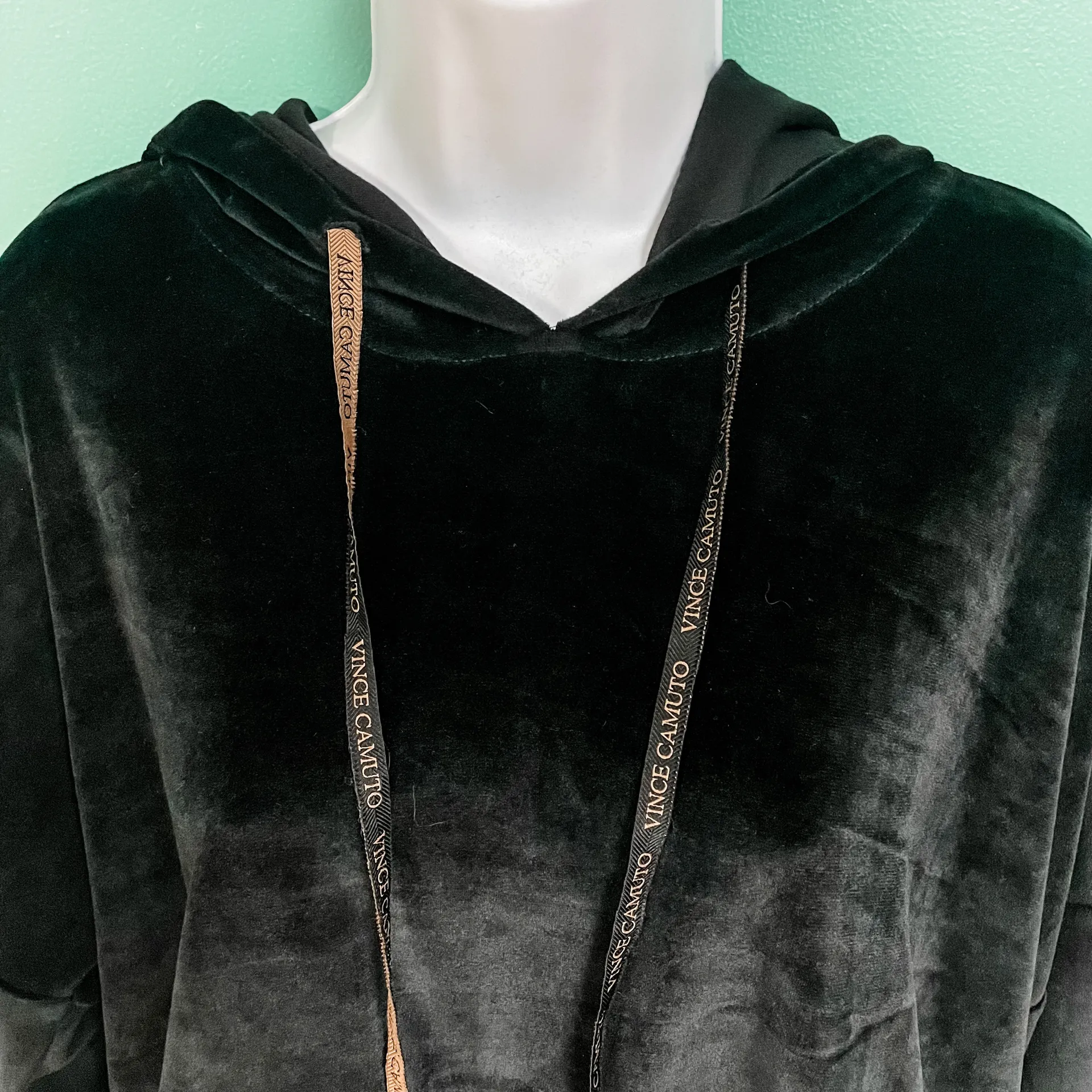 Black Velour Hooded Sweatshirt - Image 7
