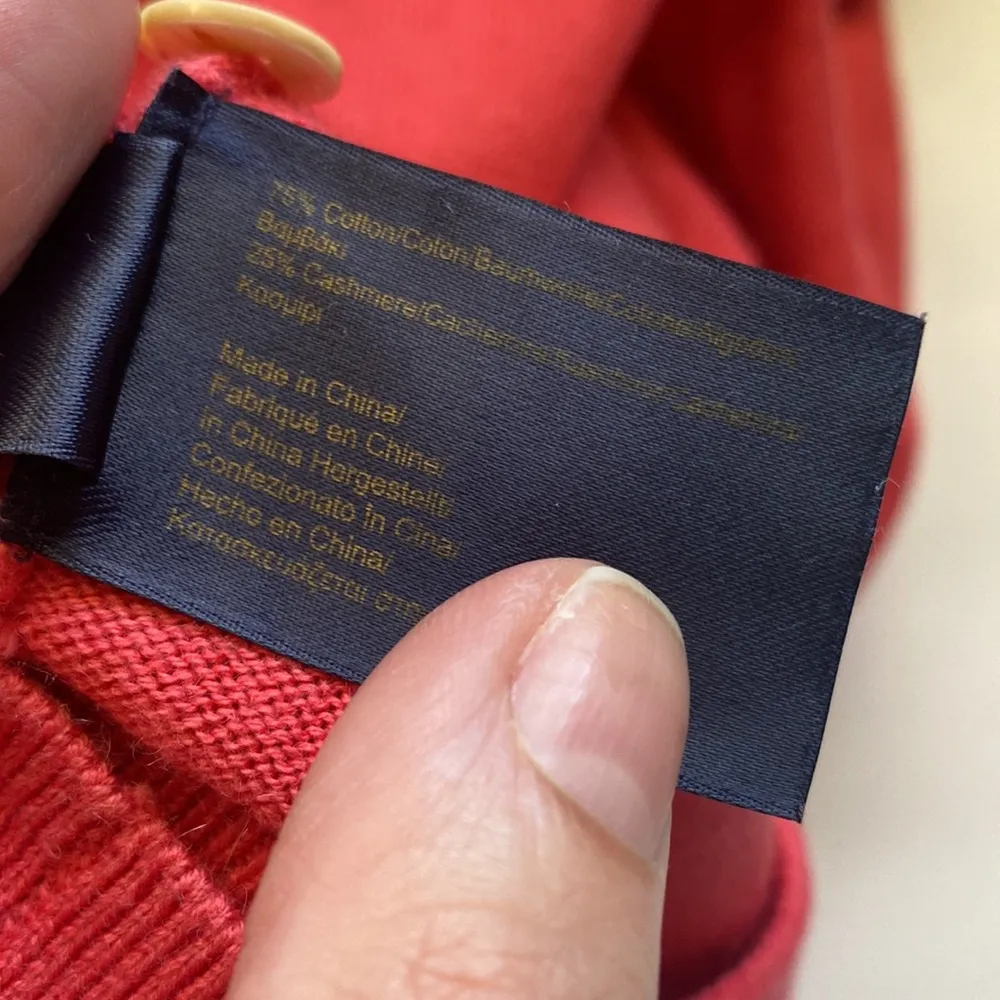 Brooks Brothers cashmere cotton tunic button down cardigan, size small - Image 6