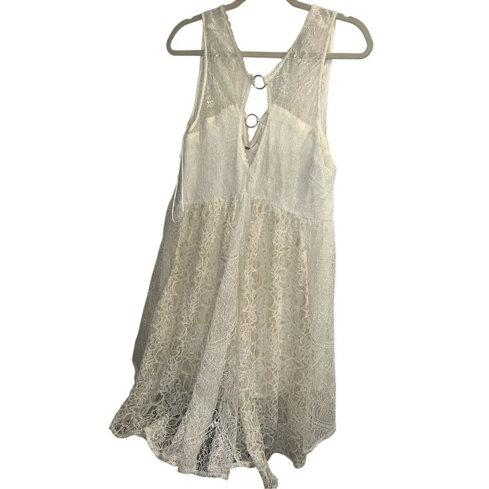 ✨FREE PEOPLE Don't You Dare Sz Medium Dress in Neutral Combo✨ - Image 12