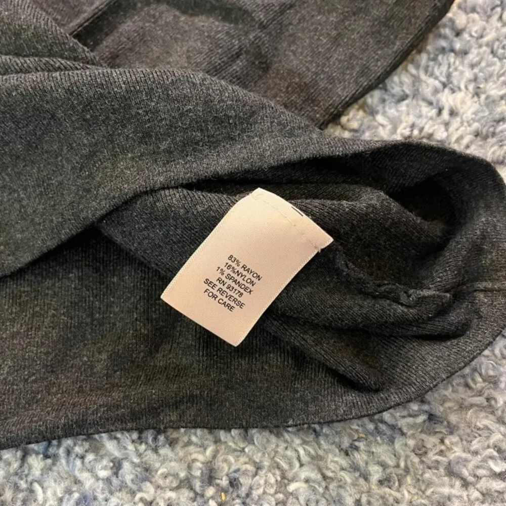 Minimalist Professional Philosophy Apparel Scallop 3/4 Sleeve Gray Sweater Top M - Image 5