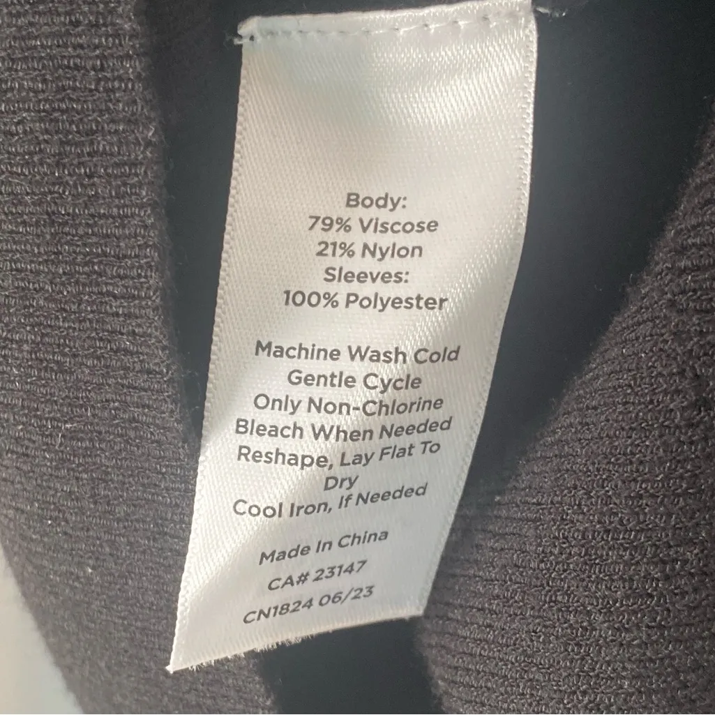 Talbots Black Knit V-Neck Sweater Women’s XL Woven Sheer Puff Sleeves Dressy - Image 12