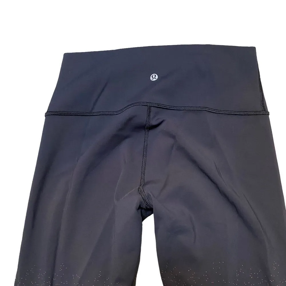 Lululemon Womens Size 8 Wunder Under High Rise Tight Black Red Ombré Speckle New - Image 7