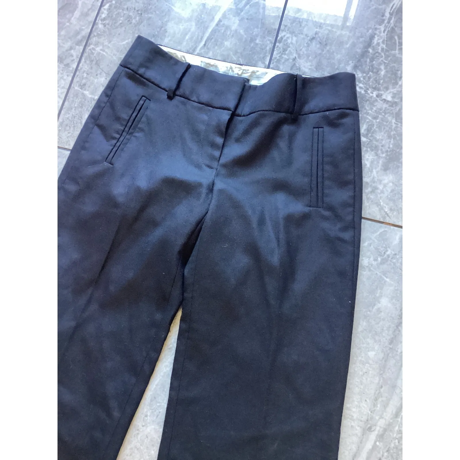 J Crew City Fit Black Wool Blend Dress Pants Size 0 - Image 2