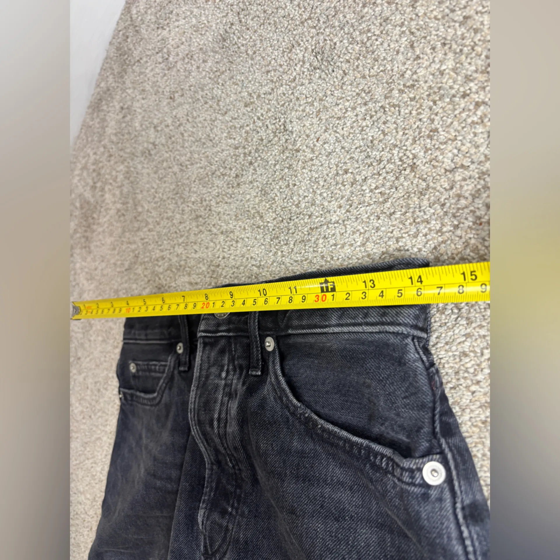 Everlane The Rigid Way High Denim Jean Short High Rise Button Fly 26 Black Wash - Image 6