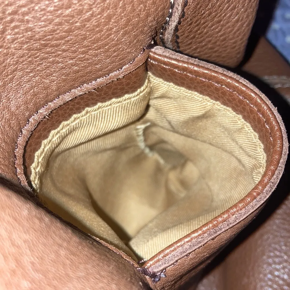 THE SAK Brown Leather Hobo Shoulder Bag Satchel Pebbled Leather - Image 13