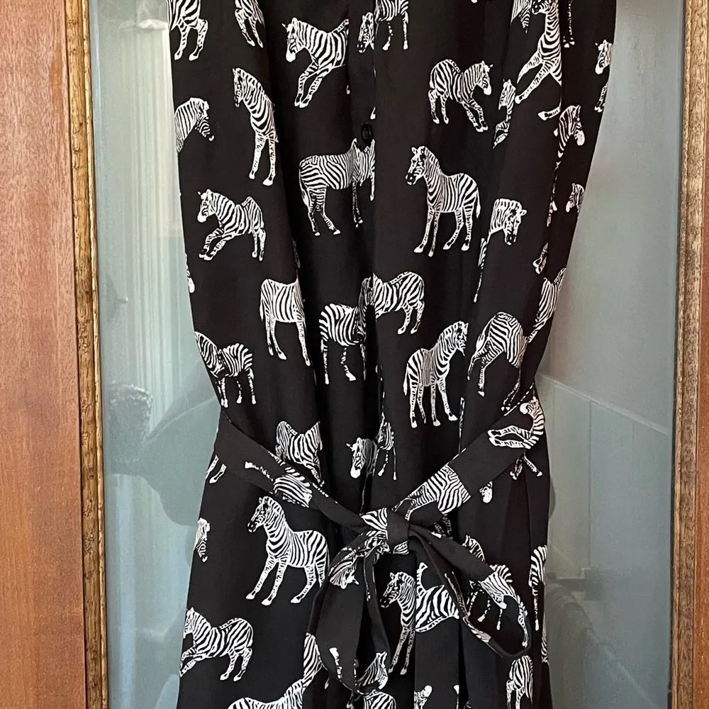Anthropologie Porridge Zebra Cotton Black Hi-Low Sleeveless Dress w Belt NWOT - Image 6