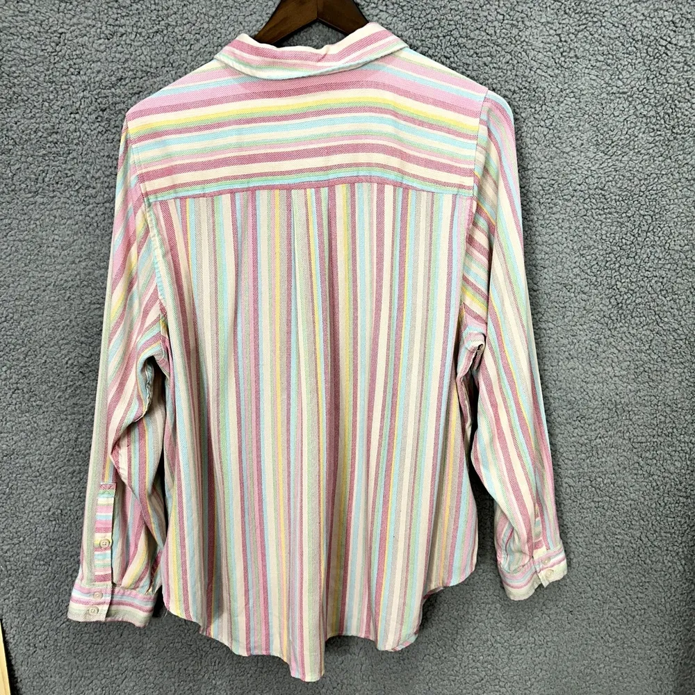 Torrid Button Shirt Women 2‎ Pastel Rainbow Stripe Soft Girl Y2K Preppy Casual - Image 7