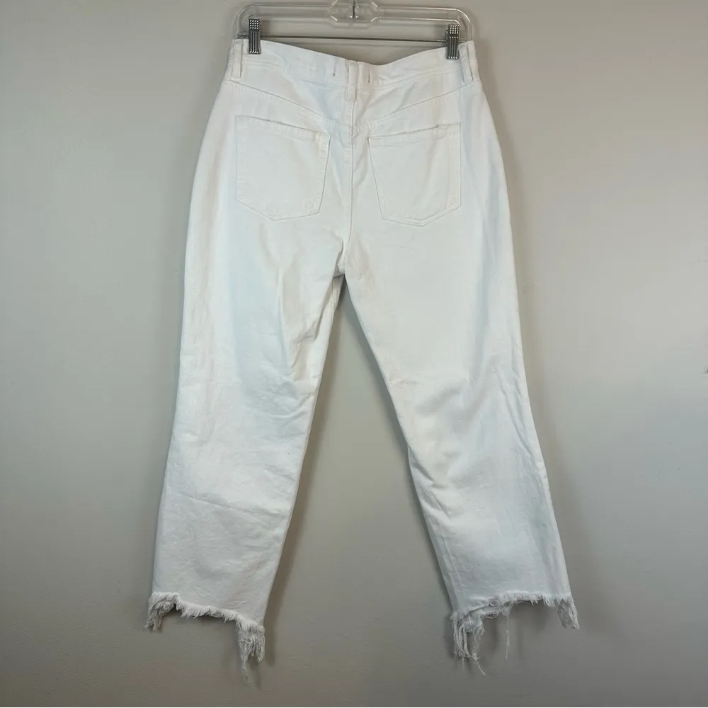 We the Free | Maggie Mid Rise Straight Leg Distressed Jeans Optic White Size 28 - Image 6