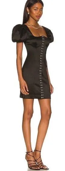 Revolve LPA Francesca Eyelet Mini Dress Black XXS NEW with tags - Image 2