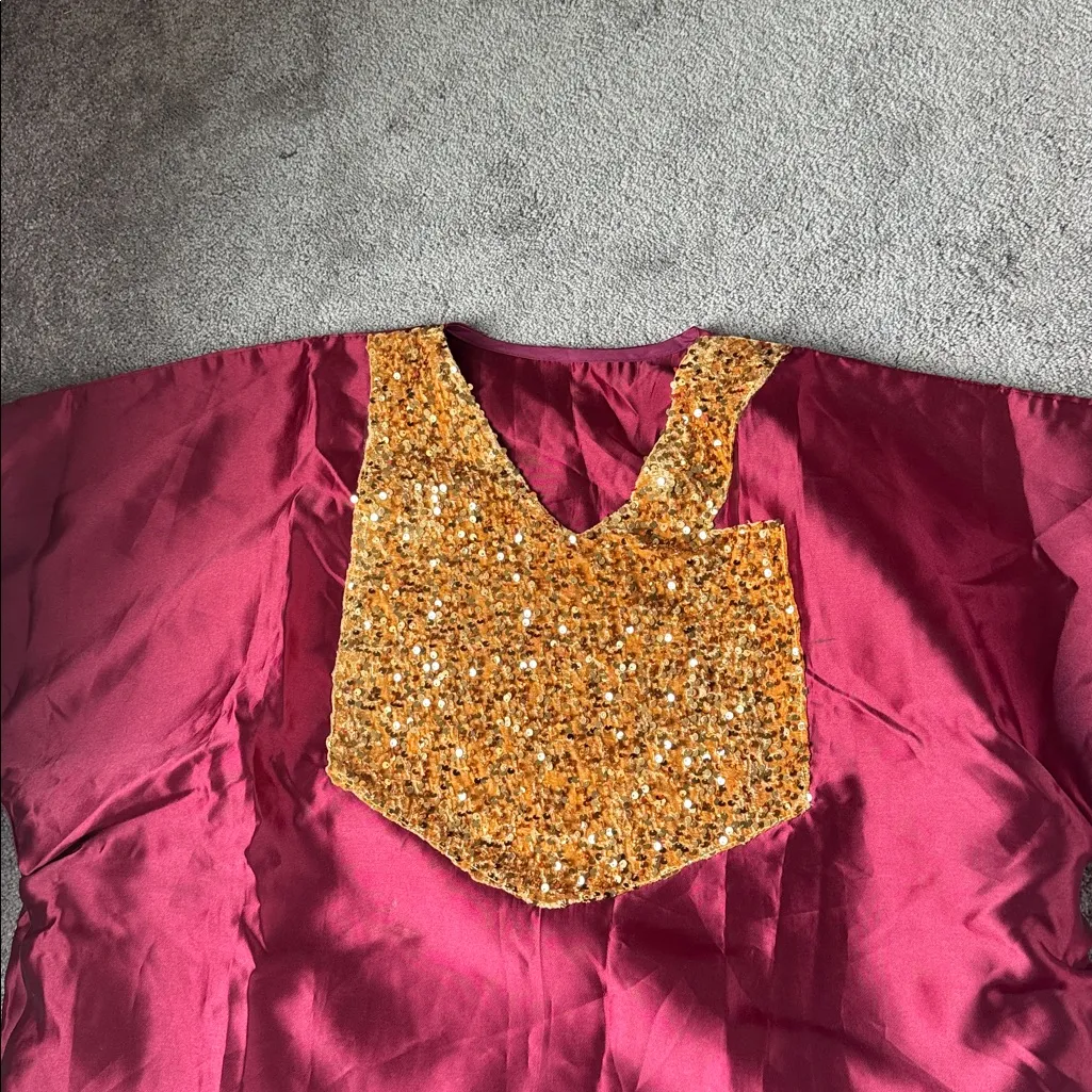 African Wine Red Dress SIZE OS - Image 7