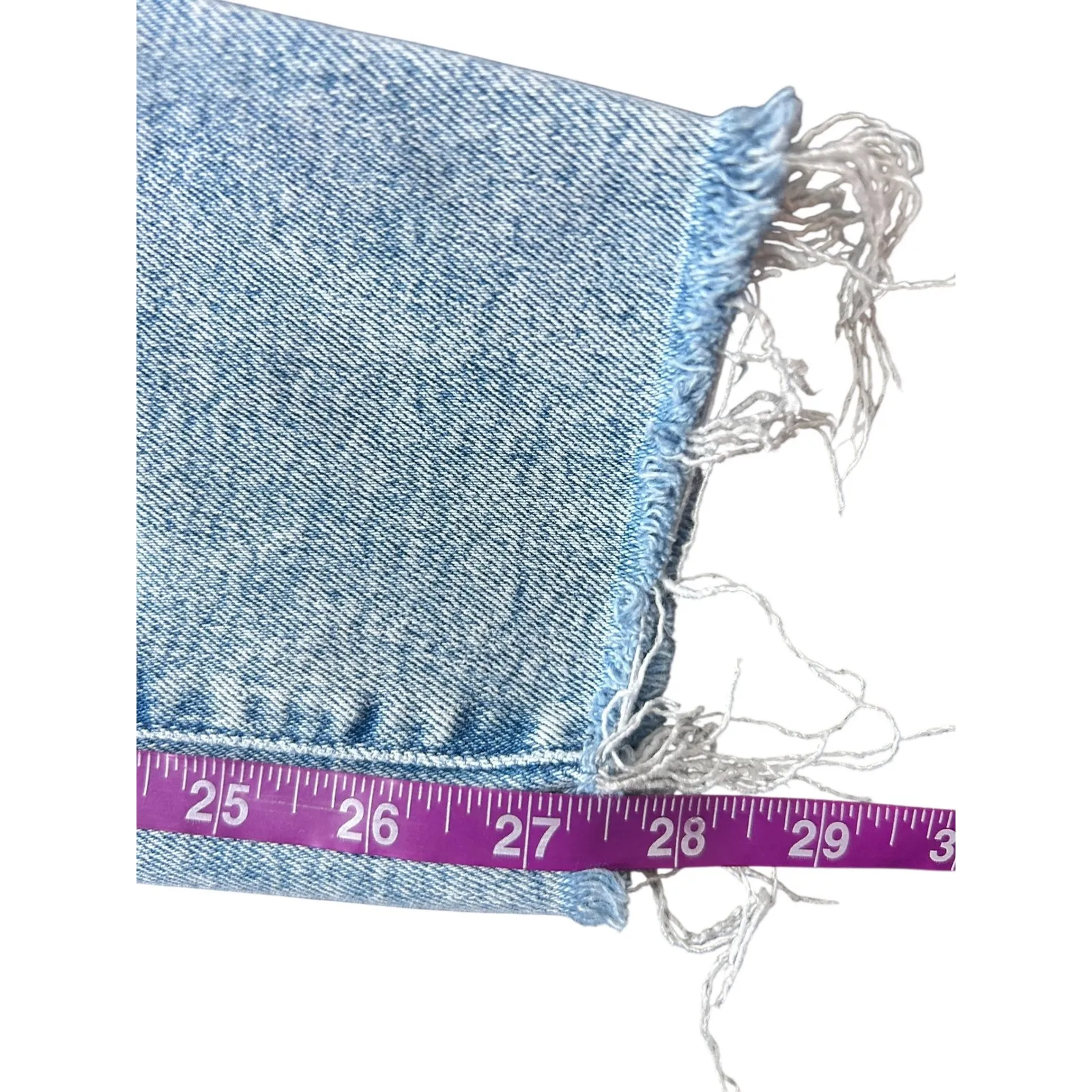 MOTHER Jeans High Waisted Looker Ankle Fray Love in a Boat Light Wash Size 27 Blue - Image 6