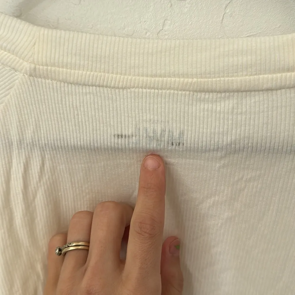 Madewell MWL Lighthouse Cream Off White Super Crop Ribbed Raglan Top XL - Image 10