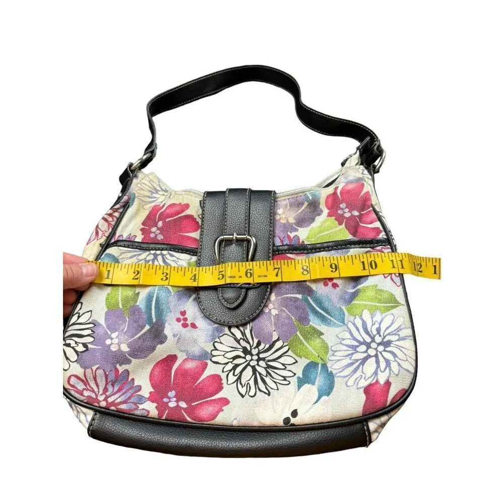 Floral Canvas Shoulder Bag With Leather Accents By Croft & Barrow - Image 7