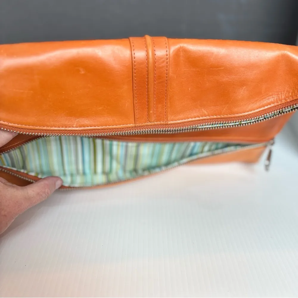Kate Landry Clutch Orange Purse Preowned With Strap - Image 9