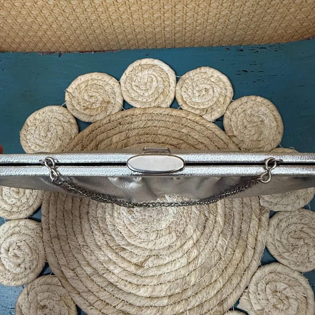 Statement Clutch & Wristlet Bundle (3 Pieces) – Metallic Evening Bags and Pouch Silver - Image 11