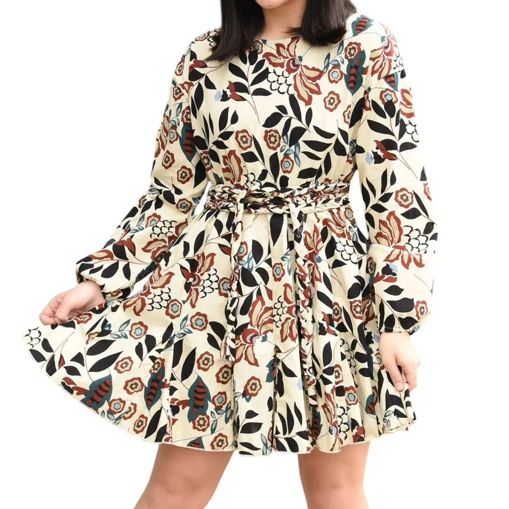 NWT Bohme Jacqui The Label Boho Floral Long Sleeve Belted Midi Dress Size Medium - Image 15