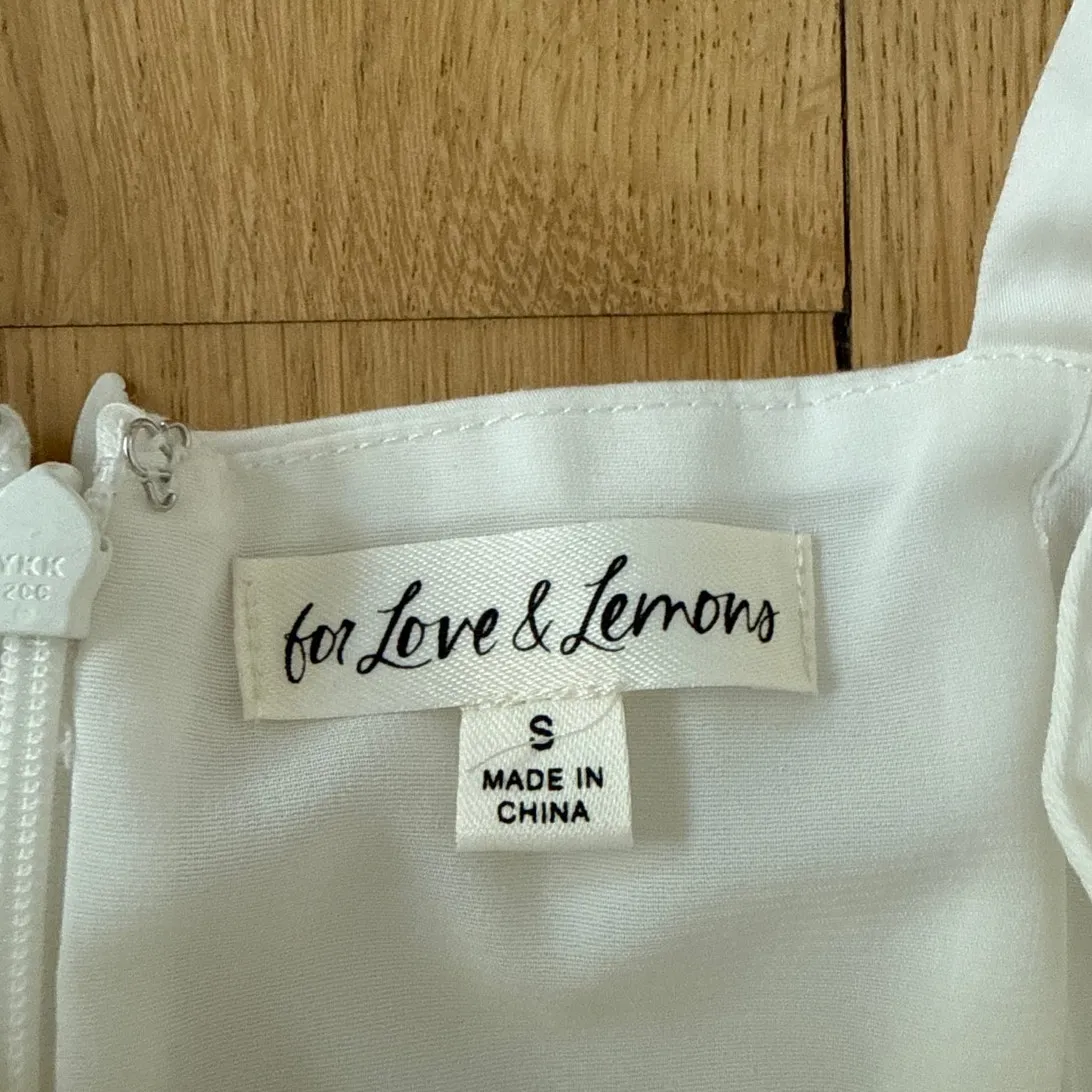For Love and Lemons Mini Dress Tie Shoulders Jesse Size S White - Image 3