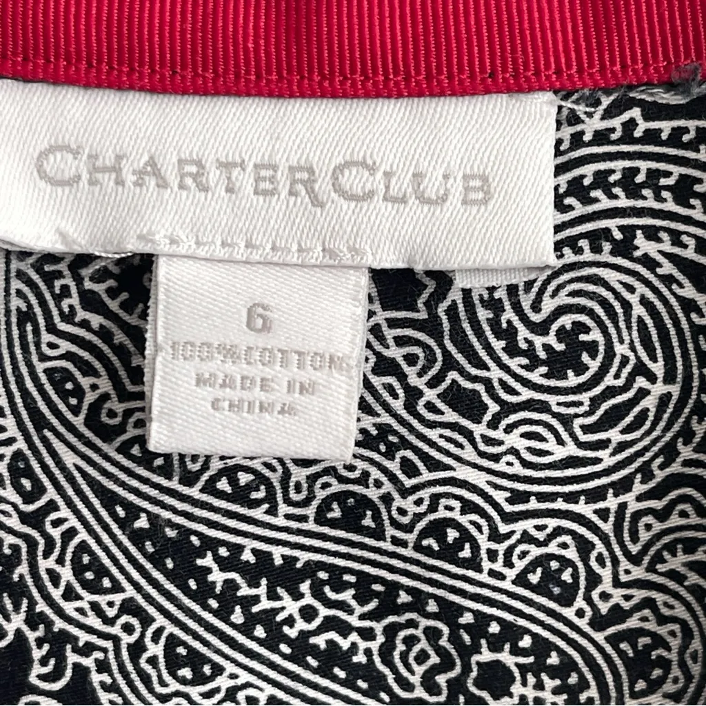CHARTER CLUB long sleeve dresss shirt button front with collar with red accent - Image 3