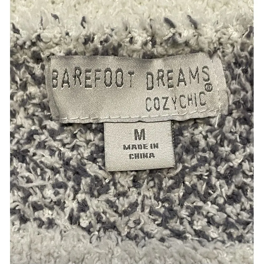 Barefoot Dreams CozyChic Seaside Crewneck Womens Pullover Sweater Zebra Medium - Image 3