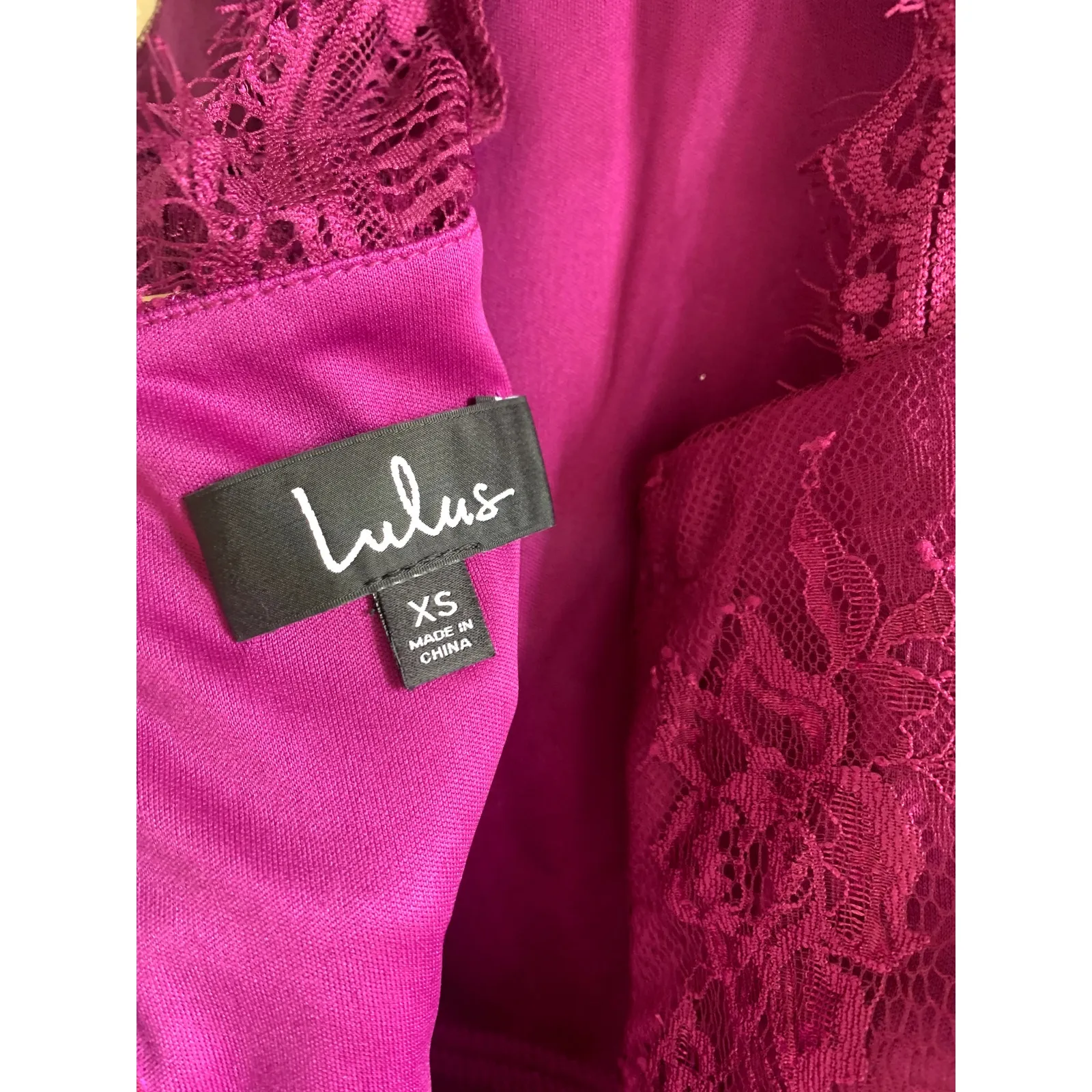 Lulu's Truly Stunning Dark Magenta Lace Skater Dress XS NWT - Image 5