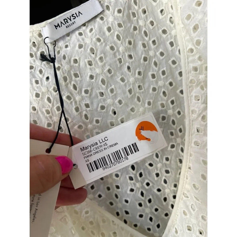 Marysia Piana Eyelet Cover Up Dress Crema Womens Size XS White - Image 8