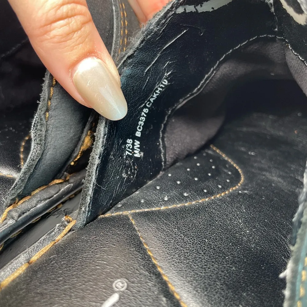 Charcoal Black Leather BOC Heeled Clogs - Image 12