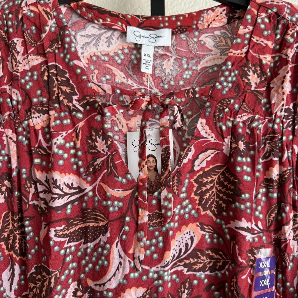 Jessica Simpson 2X XXL Blouse Top Plus Size Boho Feminine Casual Workwear - Image 7