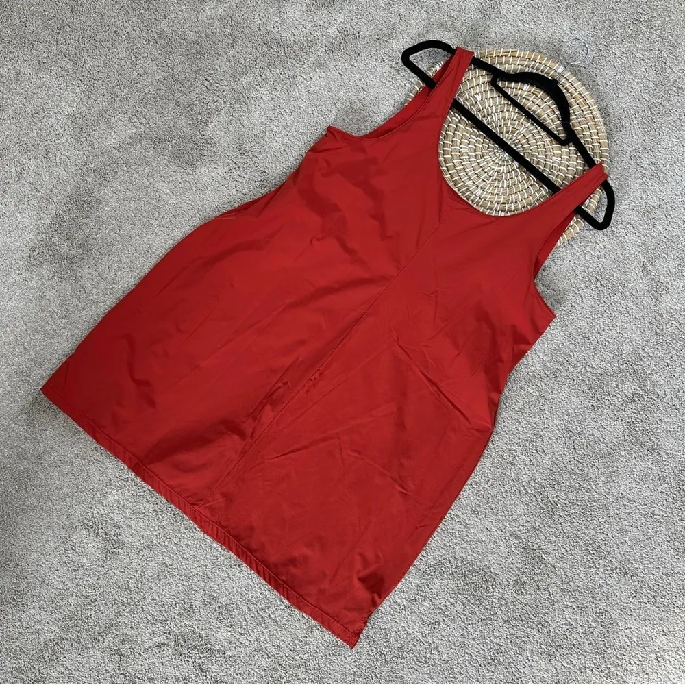 Nike Womens Bliss Luxe Training Dress Sleeveless Built in Short Tennis Orange 1X - Image 6