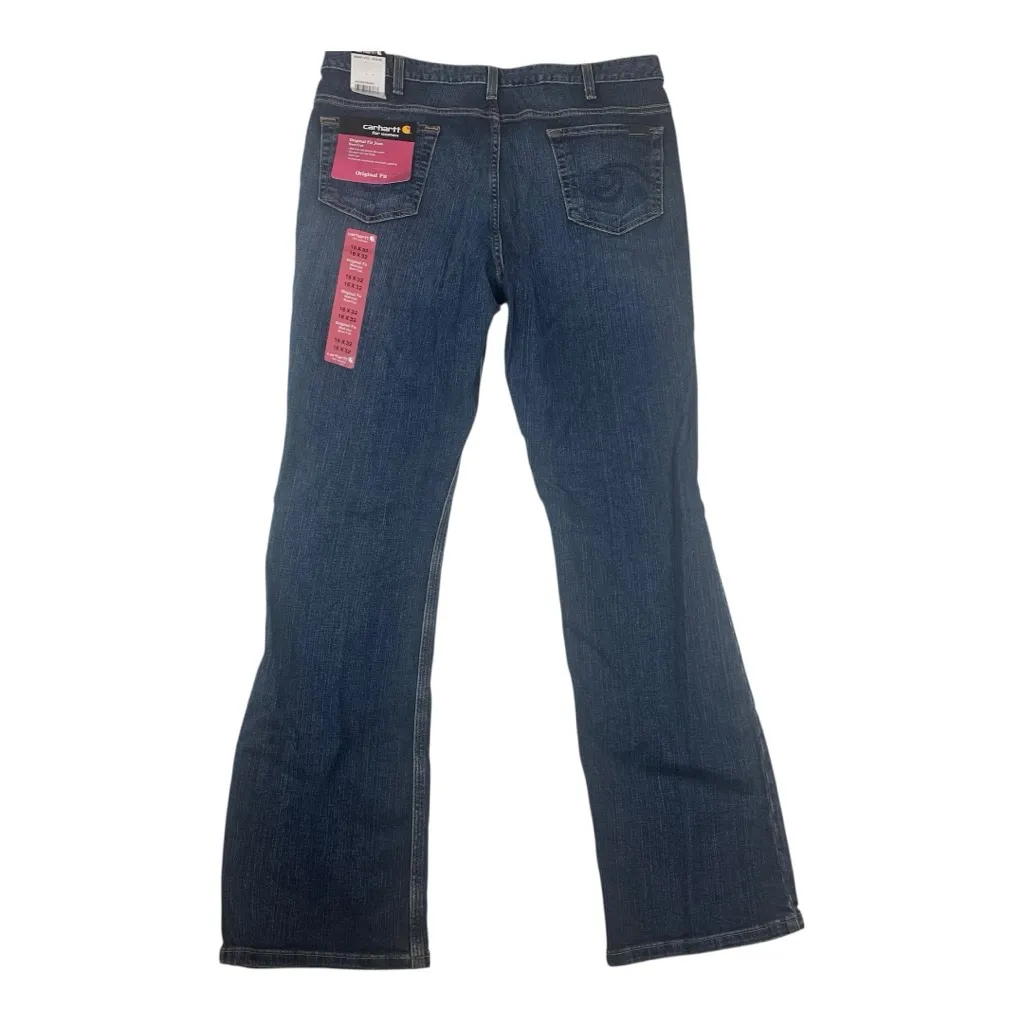 Carhartt Women's 16 x 31 new original fit Indigo Boot Cut Jeans - Image 2